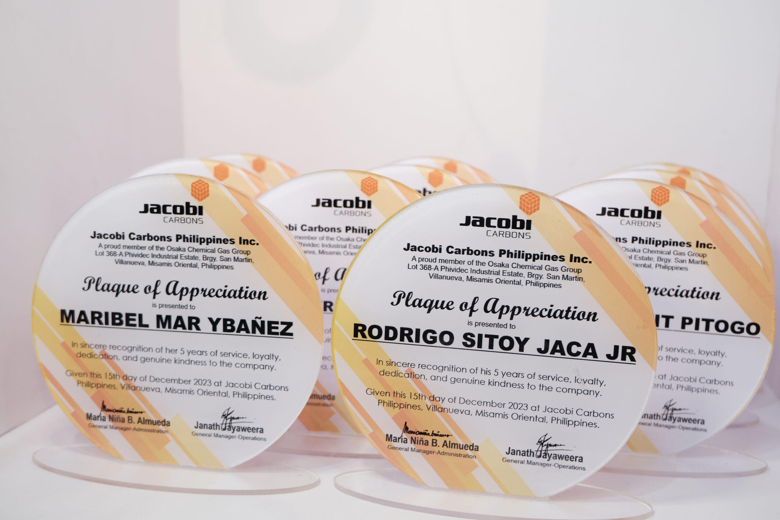 Jacobi Carbons Acrylic Plaques
